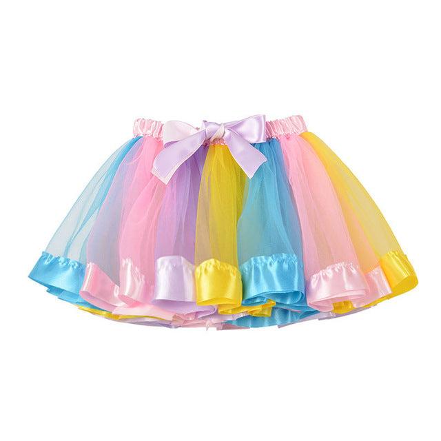 3M-8T Princess And Rainbow Tulle Skirts For Girls - Sheseelady