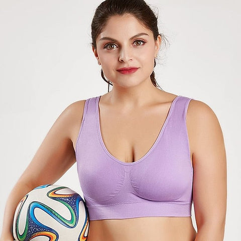 Women Bras,Ladies Pure Color Plus Size Ultra-Thin Large Bra Sports Bra Full Bra Cup Tops