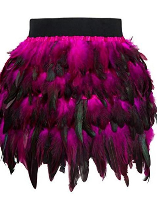 Women's Skirt Mini Polyester Black Blue Purple Fuchsia Skirts Fall & Winter Fashion Long Carnival Costumes Ladies Carnival Homecoming