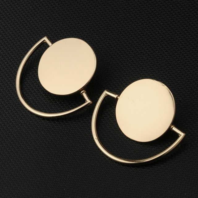 Punk Style Statement Female Geometric Shape Metal Dangle Earrings For Gifts
