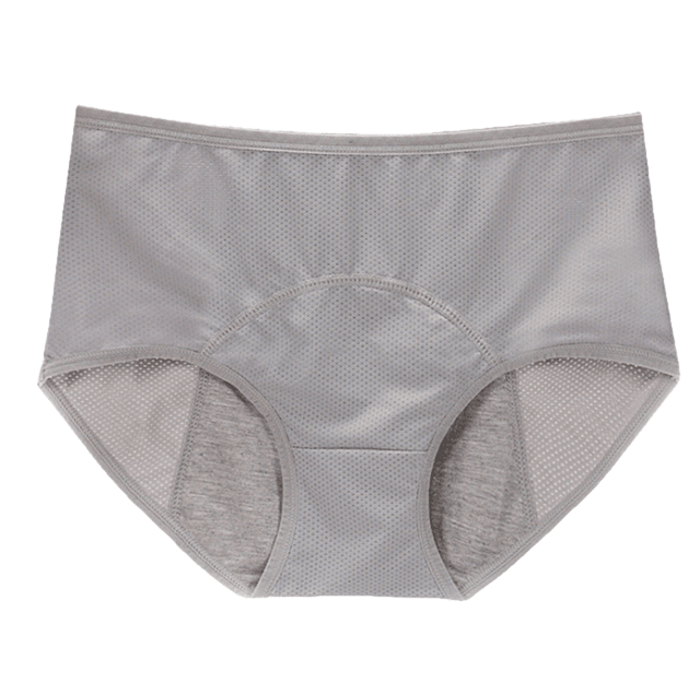 Lady Menstrual Period Breathable Panties Holes Briefs Leakproof Underwear Cotton Soft Solid Mid-Waist Panties Women Plus Size - Sheseelady