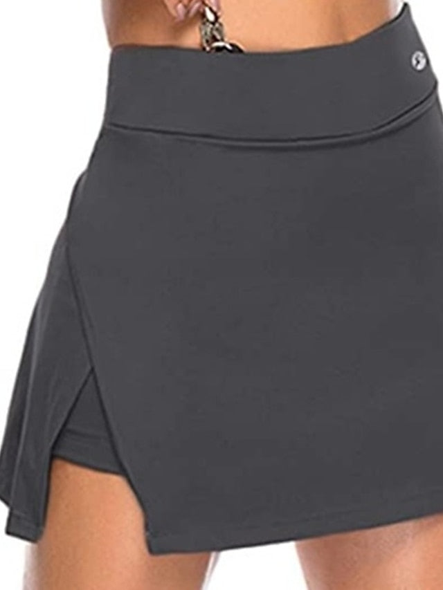 Women's Skirt Skort Above Knee Polyester Black Pink Blue Gray Skirts Summer 2 in 1 Split Fashion Sports Outdoor Casual Daily