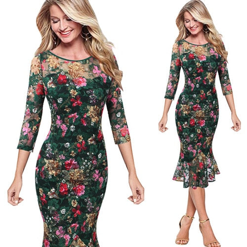 Elegant Vintage Pinup Casual Cocktail Party Dress - Sheseelady