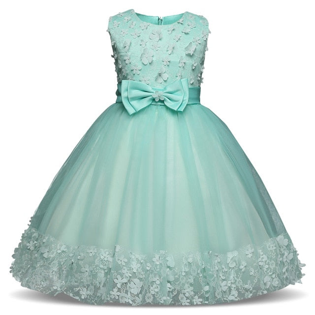 Fancy Butterfly Kids Wedding Flower Girls Dress - Sheseelady