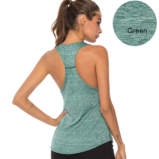 Stylish Anti-Shrink Ladies' Sleeveless Racerback Yoga Tank Tops