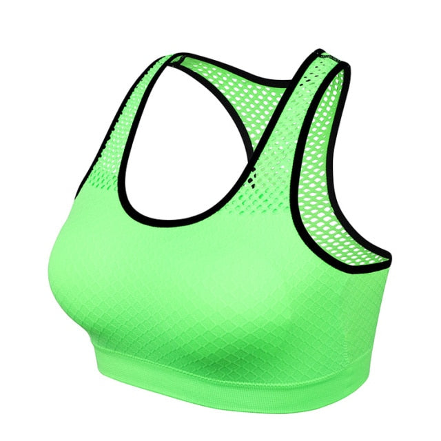 Shockproof Quick-drying Women's Wireless Mesh Push Up Sports Bras