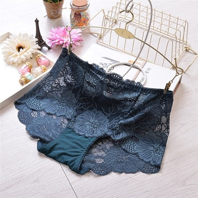 Sexy Hollow Out Floral Embroidery Lace Briefs Women With L-5Xl For Ladies