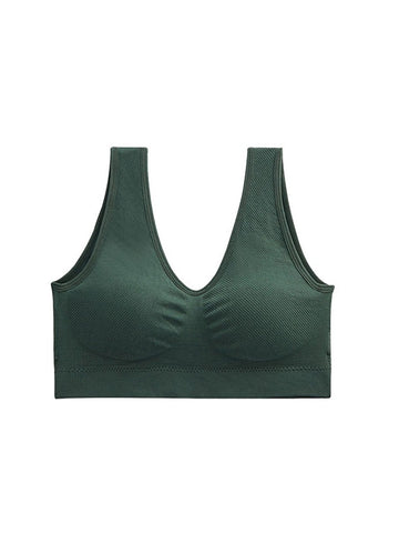 Women's Wireless Bras Sports Bras Fixed Straps Full Coverage Scoop Neck Breathable Sport Pure Color Pull-On Closure Casual Daily Nylon 1PC Green White , Bras & Bralettes , 1 PC