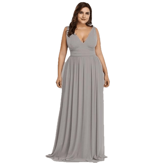 Elegant Printed A-Line V-Neck Chiffon Party Dress - Sheseelady