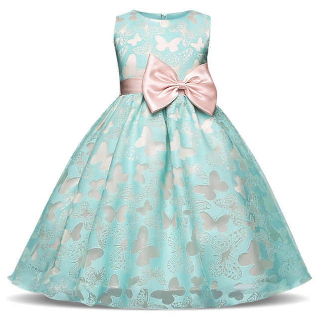 Fancy Butterfly Kids Wedding Flower Girls Dress - Sheseelady