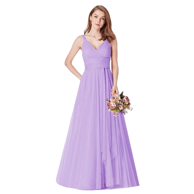 Elegant V-Neck Sleeveless A-Line Tulle Teal Prom Dresses - Sheseelady