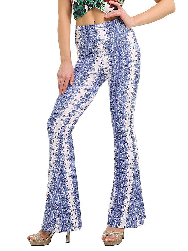 Women's Wide Leggings Print Micro-elastic Comfort Pants
