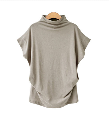 Summer Stylish Female O-neck Quality Cotton Blouse
