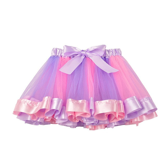 3M-8T Princess And Rainbow Tulle Skirts For Girls - Sheseelady