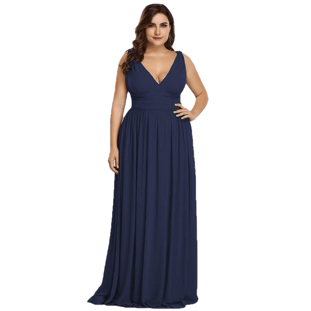 Elegant Printed A-Line V-Neck Chiffon Party Dress - Sheseelady