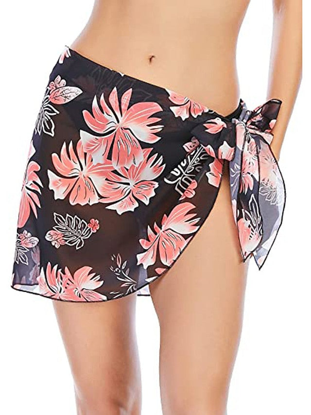 Women's Swimwear Cover Up Swim Shorts wrap Normal Swimsuit Printing Floral Bathing Suits New Vacation Fashion, Sexy, Modern