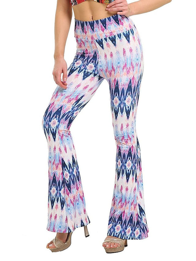 Women's Wide Leggings Print Micro-elastic Comfort Pants