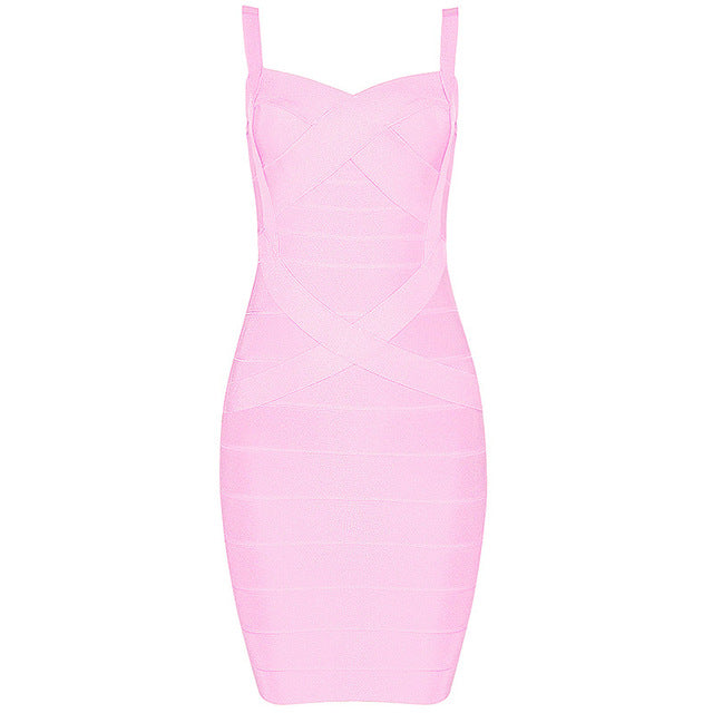 Flash Sexy Ladies' Spaghetti Strap Mini Bandage Dress For Club Banquet