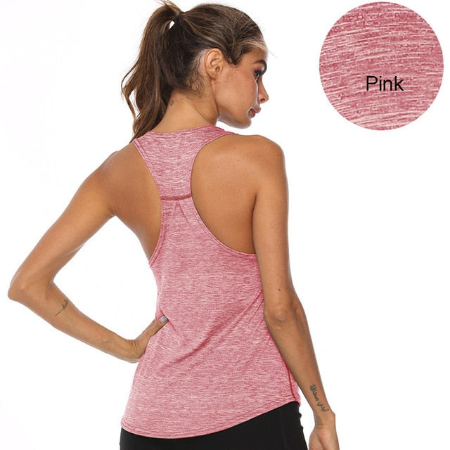 Stylish Anti-Shrink Ladies' Sleeveless Racerback Yoga Tank Tops