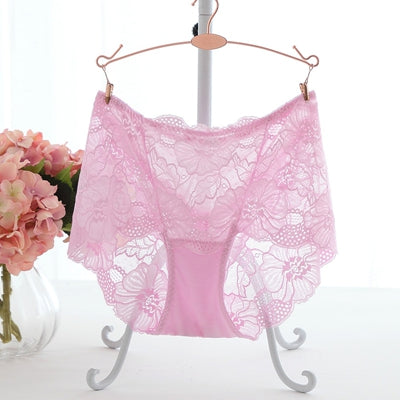 Sexy Hollow Out Floral Embroidery Lace Briefs Women With L-5Xl For Ladies