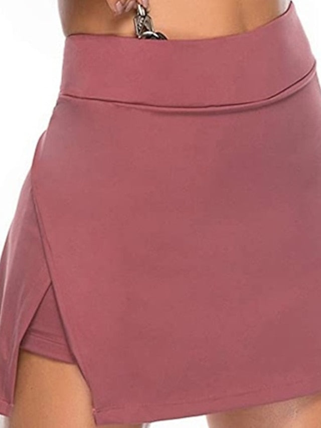 Women's Skirt Skort Above Knee Polyester Black Pink Blue Gray Skirts Summer 2 in 1 Split Fashion Sports Outdoor Casual Daily