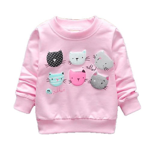 6 Cats Long Sleeves Sweater Girls Kids T-Shirt Clothes - Sheseelady