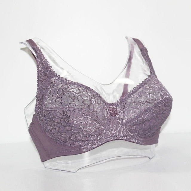 Lager Bosom Lace Perspective Bra For Womens Sexy Lingerie Underwire Embroidery Floral Bralette Plus Size Brassiere Top - Sheseelady