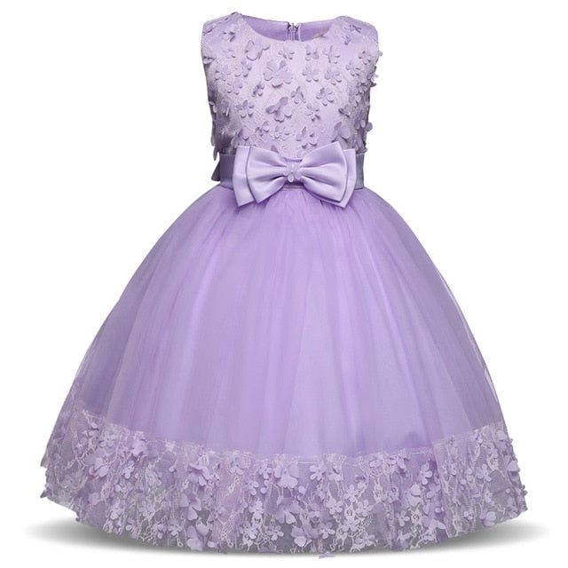 Fancy Butterfly Kids Wedding Flower Girls Dress - Sheseelady