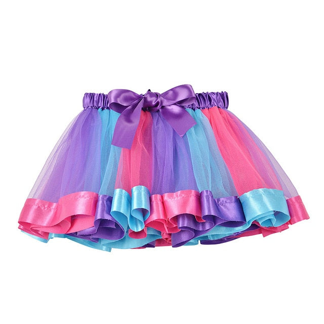 3M-8T Princess And Rainbow Tulle Skirts For Girls - Sheseelady