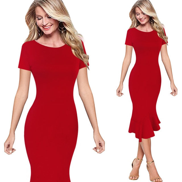Elegant Vintage Pinup Casual Cocktail Party Dress - Sheseelady