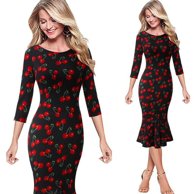 Elegant Vintage Pinup Casual Cocktail Party Dress - Sheseelady