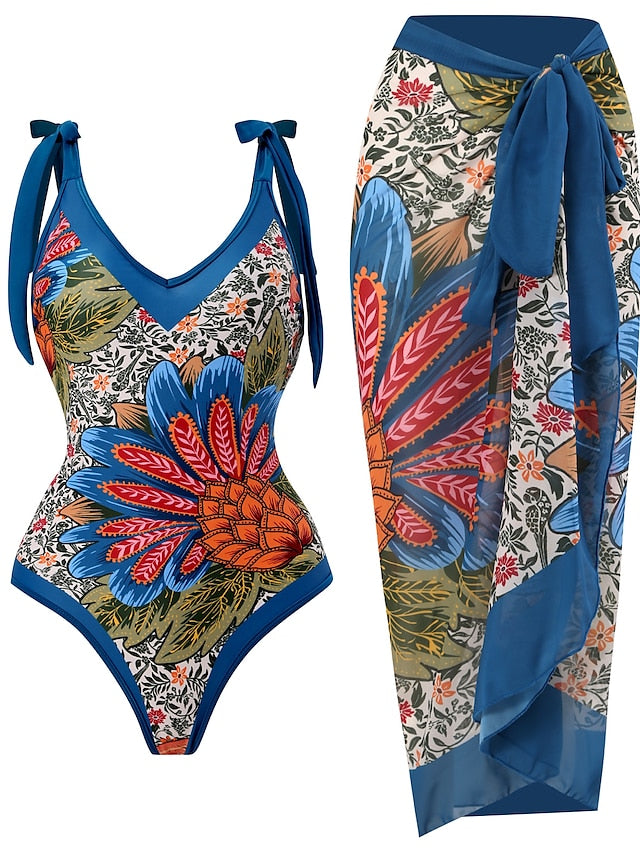 Women's Swimwear Tankini 2 Piece Normal Swimsuit 2 Piece Printing Graphic Yellow Red Blue Green Beige Bathing Suits Sports Summer