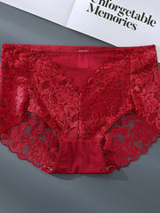 Women's Sexy Panties Brief Underwear 1pc , pack Underwear Fashion Sexy Lace Lace Nylon Mid Waist Sexy Black Red White