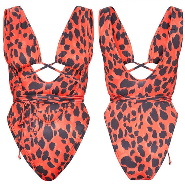 Sexy Women‘s Bandage Push-up Padded Monokini Swimsuit