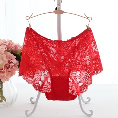 Sexy Hollow Out Floral Embroidery Lace Briefs Women With L-5Xl For Ladies