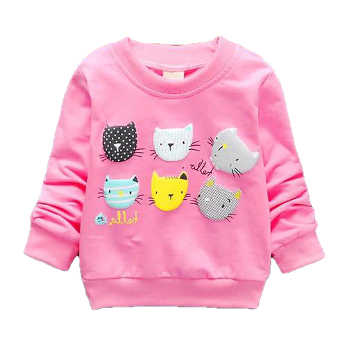 6 Cats Long Sleeves Sweater Girls Kids T-Shirt Clothes - Sheseelady