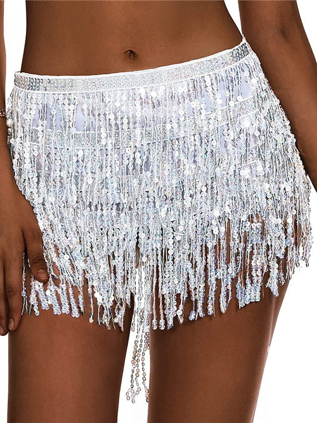 Women's Swimwear Cover Up Swim Shorts Normal Swimsuit Tassel Pure Color Bathing Suits Sexy Vacation Neutral