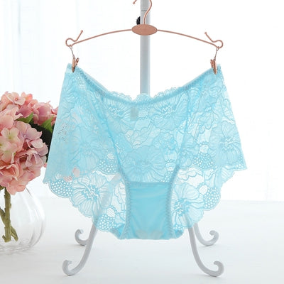 Sexy Hollow Out Floral Embroidery Lace Briefs Women With L-5Xl For Ladies
