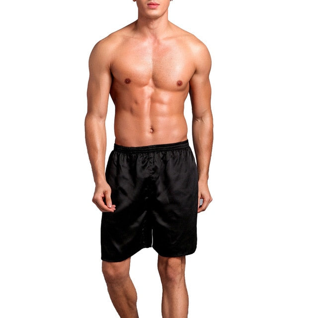 Casual Loose Men'S Satin Silk Pajama Shorts Sleepwear - Sheseelady