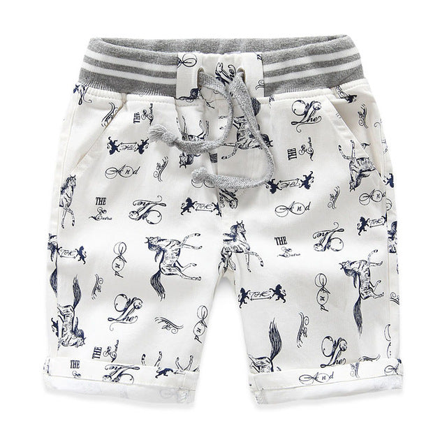 Cartoon Printed Horse Summer Shorts For Unisex Kids - Sheseelady