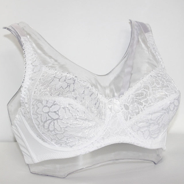 Lager Bosom Lace Perspective Bra For Womens Sexy Lingerie Underwire Embroidery Floral Bralette Plus Size Brassiere Top - Sheseelady