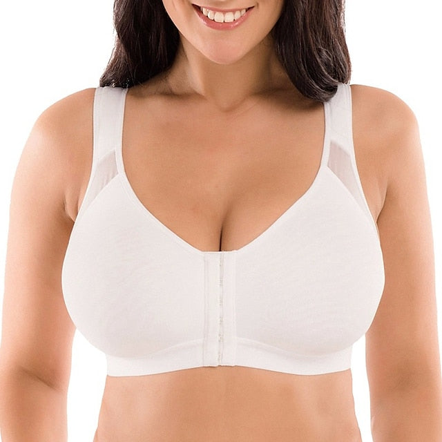 Front Closure Full Coverage Back Support Posture Corrector Bras for Women