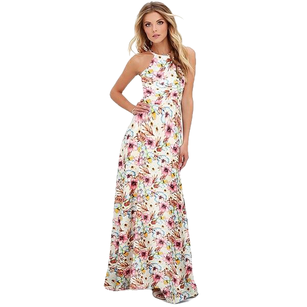 Floral Print Boho Sleeveless Beach Slip Dress - Sheseelady