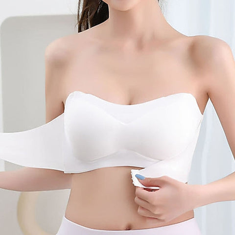Women's Wireless Bras Padded Bras Adjustable Strapless Bras 3,4 Cup V Neck Breathable Push Up Invisible Pure Color Front Closure Date Valentine's Day Casual Daily Nylon 1PC White Black , 1 PC