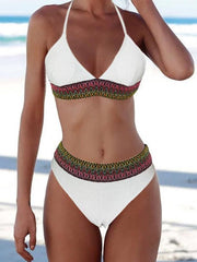 Women's Swimwear Bikini Normal Swimsuit 2 Piece Graphic Black White Green Bathing Suits Sports Summer