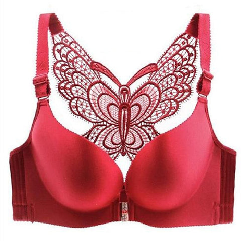 Women's Bras & Bralettes 3,4 Cup Solid Color Micro-elastic Push Up Wedding Party Date Party & Evening Nylon Wine Red , V Neck , 1 PC