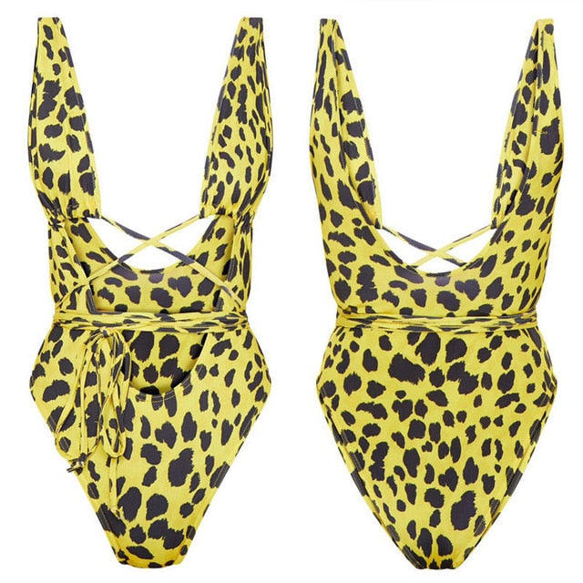 Sexy Women‘s Bandage Push-up Padded Monokini Swimsuit