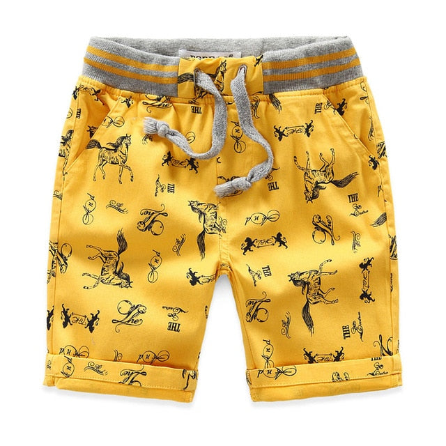 Cartoon Printed Horse Summer Shorts For Unisex Kids - Sheseelady