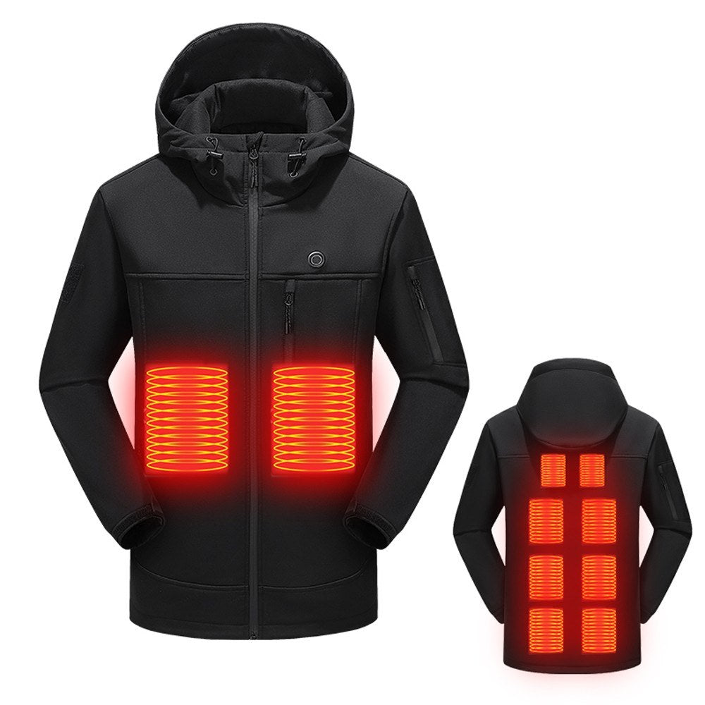 USB Heated Jacket Winter Electric Thermal Coat for Outdoor Fishing & Hiking
