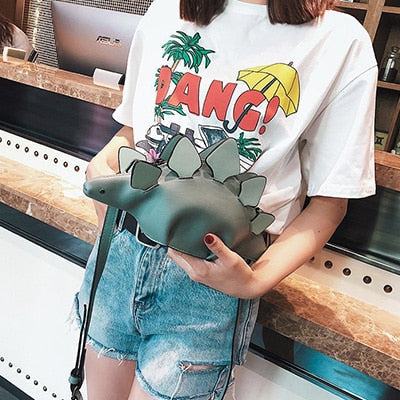 Creative Chameleon Cartoon Handbags Flap 3D Funny Dinosaur Animal Messenger Bag Panelled Shoulder Crossbody Bags Girl Gift - Sheseelady